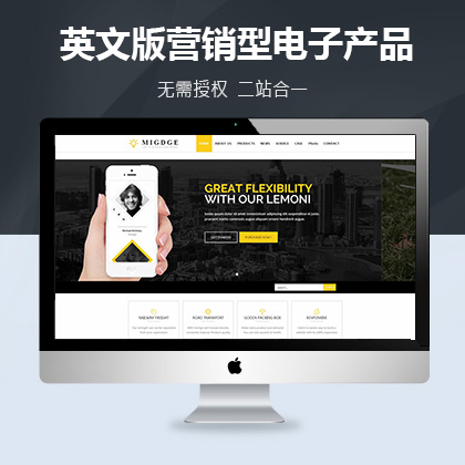 响应式英文版营销型电子产品类大唐cms网站模板